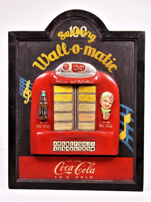 Vintage houten reclamepaneel, Coca-Cola